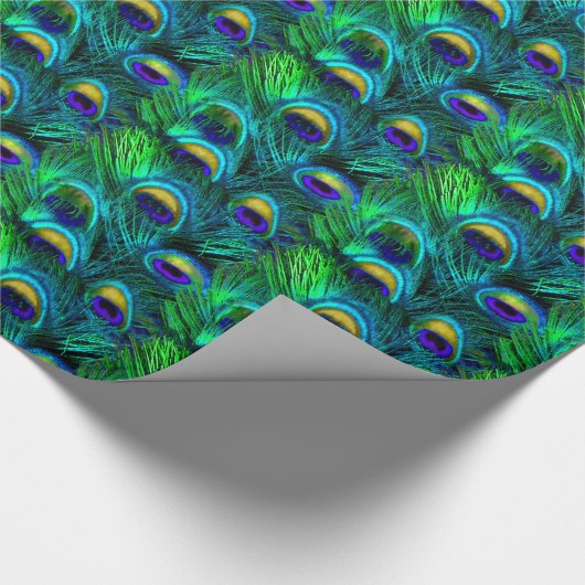 PixDezines Peacock Feather Geschenkpapier (Ecke)