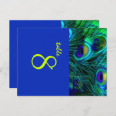 PixDezines Peacock feather/kobalt/diy Schriftart+c Postkarte (Vorne/Hinten)