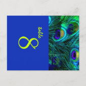 PixDezines Peacock feather/kobalt/diy Schriftart+c Postkarte (Vorderseite)