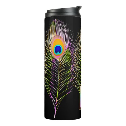 PixDezines Peacock Feather Thermosbecher (Nach links gedreht)