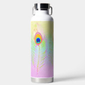 PixDezines Peacock Feather Trinkflasche (Vorderseite)