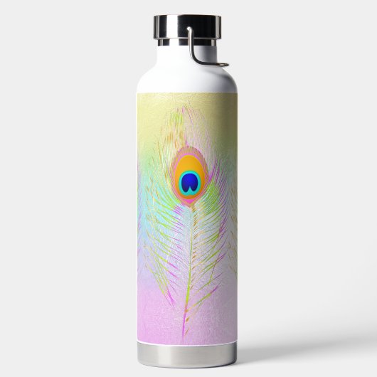 PixDezines Peacock Feather Trinkflasche (links)