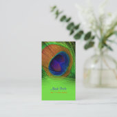 PixDezines Peacock feather Visitenkarte (Stehend Vorderseite)