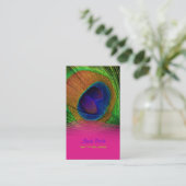 PixDezines Peacock feather Visitenkarte (Stehend Vorderseite)