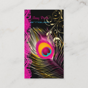 PixDezines Peacock+filigree+lace/dice Hintergrund Visitenkarte