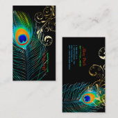 PixDezines Peacock+filigree Wirbel Visitenkarte (Vorne/Hinten)