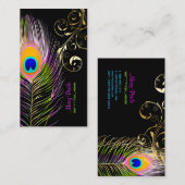 PixDezines Peacock+filigree Wirbel Visitenkarte (Vorne/Hinten)