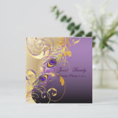 PixDezines peacock pizzazz filigree+Wirbel/DIY Einladung (Stehend Vorderseite)