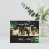 PixDezines Peacock Wedding Fotos Vielen Dank Postkarte (Stehend Vorderseite)