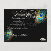 PixDezines Peacock Wedding Fotos Vielen Dank Postkarte (Rückseite)
