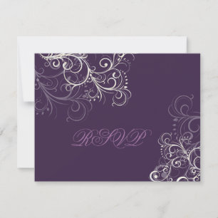 PixDezines Pearl Wirbel/Plum RSVPs erfordern 12x18 RSVP Karte