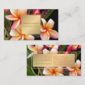 PixDezines PENANG PEACH PLUMERIAS Visitenkarte (Vorne/Hinten)