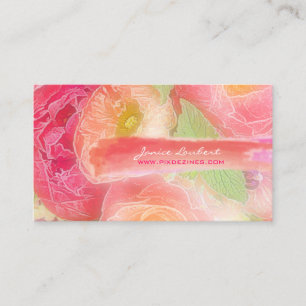 PixDezines-Peonies-Bouquets/Tagesdecke Visitenkarte