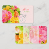 PixDezines-Peonies+Rose/Tageshintergrund Visitenkarte (Vorne/Hinten)