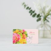 PixDezines-Peonies+Rose/Tageshintergrund Visitenkarte (Stehend Vorderseite)