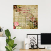 PixDezines-Perchment/Vintage Rose/Sitzdiagramm Poster (Heimbüro)