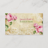 PixDezines-Pergament mit Vintagen Rose/Imitaten Visitenkarte (Rückseite)
