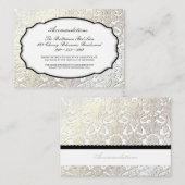 PixDezines Perlflora Damast/Unterkünfte Begleitkarte (Vorne/Hinten)