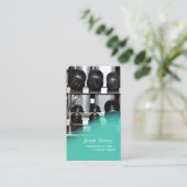 PixDezines PERSÖNLICHE AUSBILDUNG/GYM/AQUAMARIN Visitenkarte (Stehend Vorderseite)