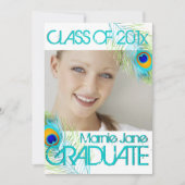 PixDezines Pfau, Abschluss-Deck Einladung (Vorderseite)