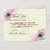 PixDezines Pfau danke Ihnen/DIY Hintergrundfarbe Postkarte (Rückseite)