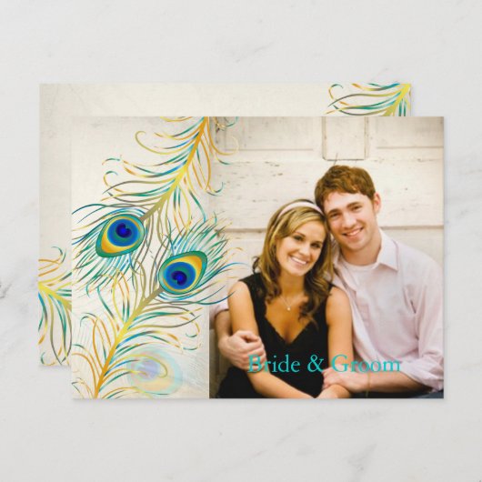 PixDezines Pfau/DIY-Ereignis+Hintergrundfarbe Ankündigungspostkarte (Vorne/Hinten)