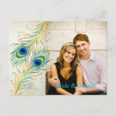 PixDezines Pfau/DIY-Ereignis+Hintergrundfarbe Ankündigungspostkarte (Vorderseite)