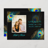 PixDezines Pfau/DIY-Ereignis+Hintergrundfarbe Ankündigungspostkarte (Vorne/Hinten)