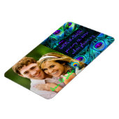 PixDezines Pfau Foto rett Datum/DIY-Schriftart Magnet (Linke Seite)