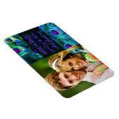 PixDezines Pfau Foto rett Datum/DIY-Schriftart Magnet (Rechte Seite)