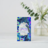 PixDezines Pfau Kobaltblau/Wasserfarbe Visitenkarte (Stehend Vorderseite)