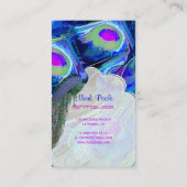 PixDezines Pfau Kobaltblau/Wasserfarbe Visitenkarte (Rückseite)