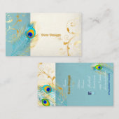 PixDezines Pfau Pizzazz+filigrane Wirbel Visitenkarte (Vorne/Hinten)