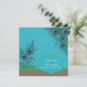 PixDezines Pfauenbaum Einladung (Stehend Vorderseite)