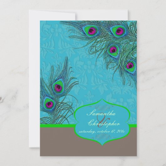 PixDezines Pfauenbaum Einladung (Vorderseite)