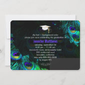 PixDezines Pfauenfeder Abschluss/Foto Einladung (Rückseite)