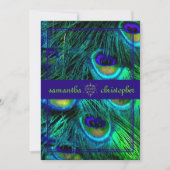 PixDezines Pfauenfeder/Aqua/Türkis Einladung (Vorderseite)