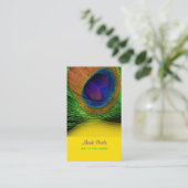 PixDezines Pfauenfeder/Auge Visitenkarte (Stehend Vorderseite)