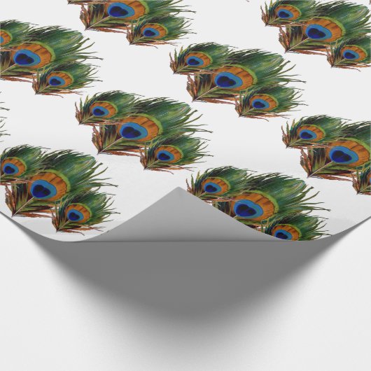 PixDezines Pfauenfeder/Degeneration Geschenkpapier (Ecke)