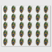 PixDezines Pfauenfeder/Deichhintergrund Geschenkpapier (Flach)