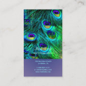 PixDezines Pfauenfeder/psychedelisch Visitenkarte (Rückseite)