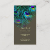 PixDezines Pfauenfeder/psychedelisch Visitenkarte (Rückseite)