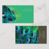 PixDezines Pfauenfeder/psychedelisch Visitenkarte (Vorne/Hinten)