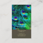 PixDezines Pfauenfeder/psychedelisch Visitenkarte (Rückseite)
