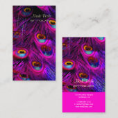PixDezines Pfauenfeder/psychedelisch Visitenkarte (Vorne/Hinten)