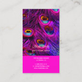 PixDezines Pfauenfeder/psychedelisch Visitenkarte (Rückseite)