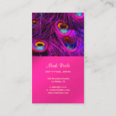PixDezines Pfauenfeder/Psychedelische Fuschia Visitenkarte (Rückseite)