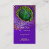 PixDezines PfauenfederVisitenkarten Visitenkarte (Rückseite)
