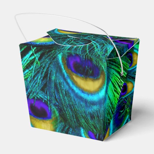 PixDezines Pfauengefechte/Degenakzent Farbe Geschenkschachtel (Rückseite)