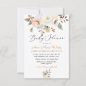 PixDezines Pfirsiche+Cream Aquarell Kinderdusche Einladung (Vorderseite)